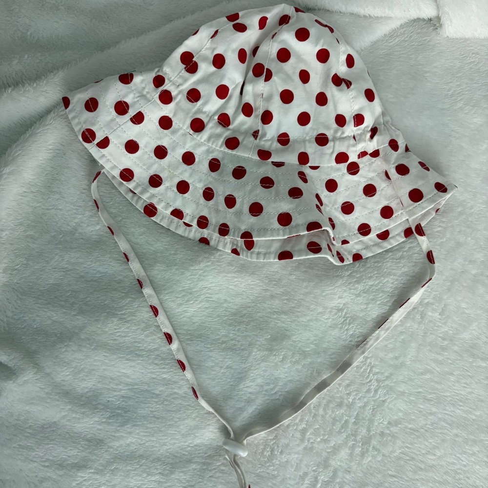 Kids Polka Dot Sun Hat - Red and White